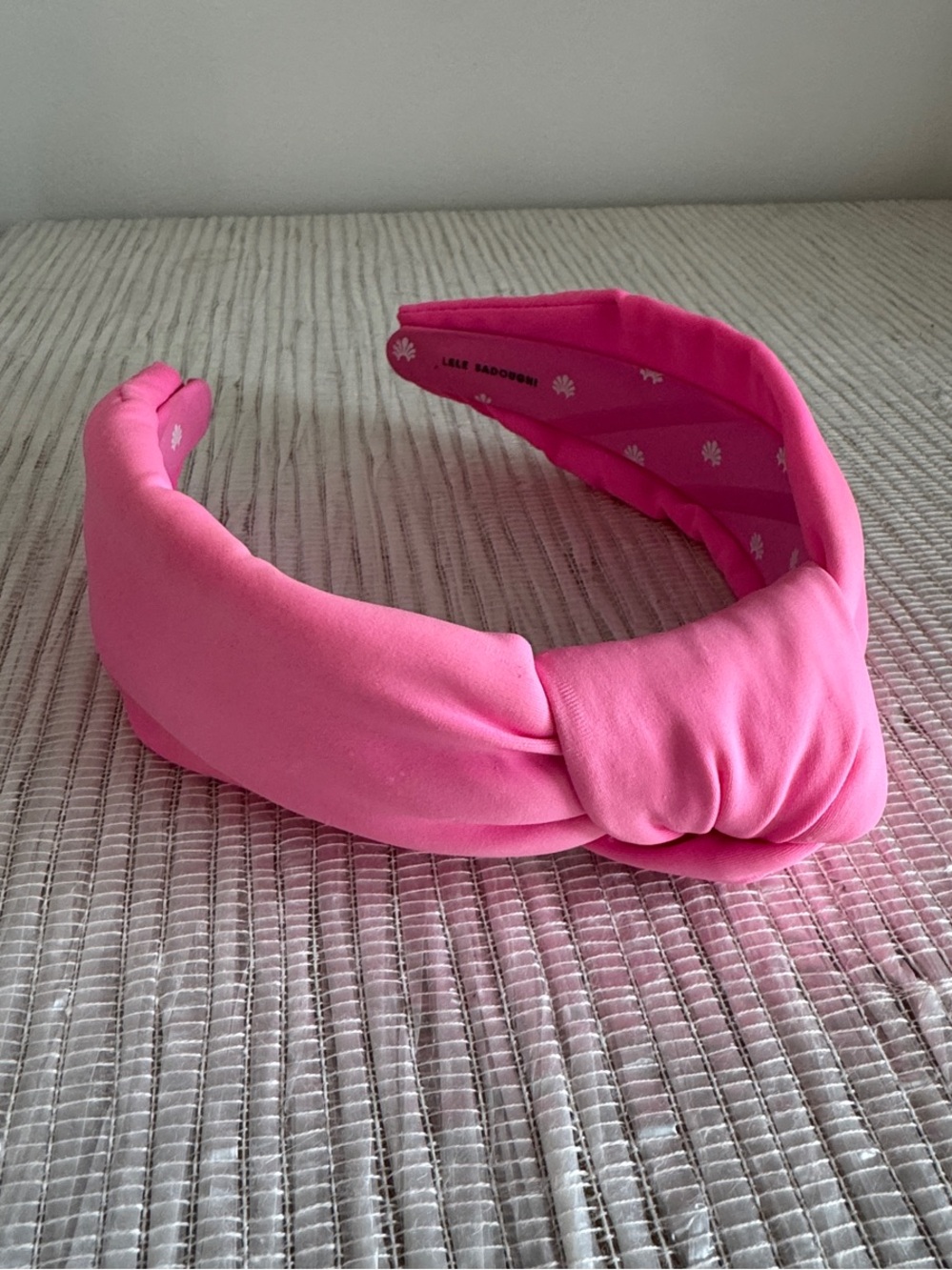 Lele Sadoughi Bubblegum Pink Neoprene Knot Headband